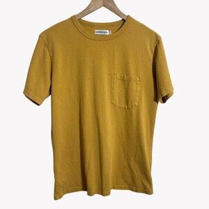 Freenote Cloth Pocket T-Shirt Men’s S Mustard Yellow Gold Short Sleeve Cotton US